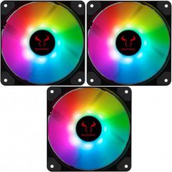 Set 3 Ventilatoare Riotoro Quiet Storm 120mm Iluminare RGB FRGB120-QS168X