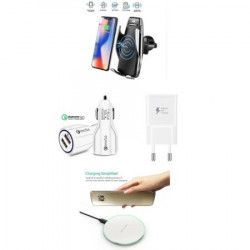 Set 4 buc Incarcator car Automatic SMART sensor fast wireless chargers pentru iPhone 8 8+ XS XSMAX Samsung s8 9 note8 9 