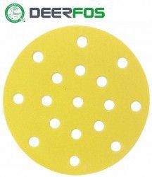 Set 50 buc DEERFOS CA331 GOLD diametru 150 mm 15 gauri granulatie 150 disc abraziv de slefuit prindere arici tip scai/velcro 