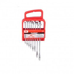 Set 8 chei combinate din otel Cr-V cu suport de plastic finisaj satinat 