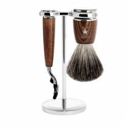 Set de barbierit aparat ras Mach3 pamatuf par bursuc maner lemn frasin S81H220M3 