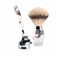 Set de barbierit cu aparat de ras Fusion si pamatuf Silvertip Badger cu par de bursuc S 493 ED MEISSEN F 