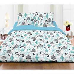 Set lenjerie pat dublu bumbac 100 King Size 4 piese Model Royal 