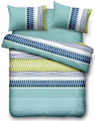 Set lenjerie pat dublu microfibra 4 piese Multicolor model Splash