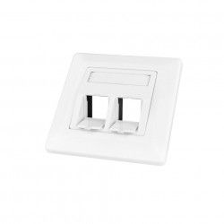 SET Priza pt. 2 module TOOLLESS LINE 80x80mm inclinat RAL9010 
