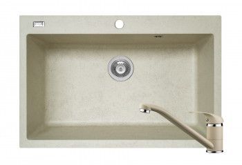 Set Pyramis chiuveta Square DUROTHEK si baterie 760x500mm adancime 200mm soft compozit bej 