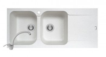 Set Pyramis Level DUROTHEK si baterie Ossia dimensiune 1160x500mm adancime 200mm cuve stanga soft compozit alb 