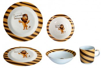 Set serviciu masa din portelan pentru copii LION 