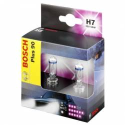 Set 2 Becuri auto cu halogen pentru far Bosch H7 Plus 90 12V 55W 