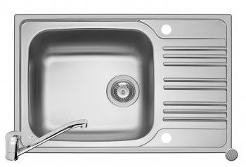 Set 2IN 1 Pyramis INSET si baterie ASALIA 780x500mm adancime 180mm reversibila finisaj inox antizgariere 