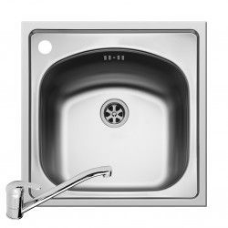 Set 2IN 1 Pyramis INSET si baterie ASALIA dimensiune 440x440mm adancime 150mm finisaj inox lucios 