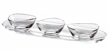 Set 3 boluri din sticla temperata VIDIVIL colectia PAPAYA 41x11 5xh5cm fara suport 