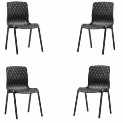 Set 4 scaune balcon ROYAL culoare neagra 52x50xh83cm polipropilen fibra sticla 