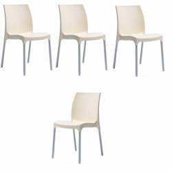 Set 4 scaune de exterior SUNNY culoare crem D58xH82xW42xSH45cm 