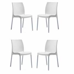 Set 4 scaune pentru curte SUNNY culoare alba D58xH82xW42xSH45cm 