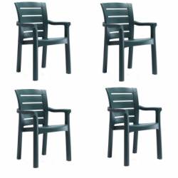 Set 4 scaune terasa MILANO WOOD D60xH90xW75xSH45cm culoare cafea polipropilen fibra sticla 