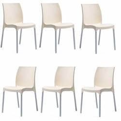 Set 6 scaune gradina terasa SUNNY culoare crem D58xH82xW42xSH45cm 