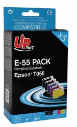 Set cartuse cerneala UPRINT EJ55UPP5 CyanMagentaGalbenNegru 5 x 12 ml compatibil T0553 