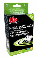 Set cartuse cerneala UPRINT HJ934XLUPP4 NegruCyanMagentaGalben BK 50ml CMY 3 x 12ml compatibil C2P23AEC2P24AEC2P25AEC2P2 