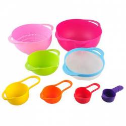 Set castroane si ustensile de bucatarie 8 piese diferite multifunctional multicolor FMD044 