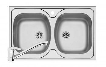 Set chiuveta Pyramis Ecoline CORE si baterie ASALIA 800x500mm adancime 140mm finisaj inox lucios 