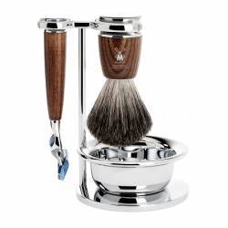 Set de barbierit aparat ras Fusion pamatuf par bursuc maner lemn frasin S81H220SF 