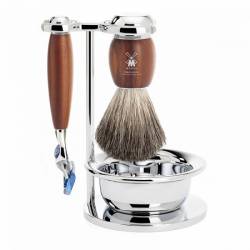 Set de barbierit aparat ras Fusion pamatuf par bursuc maner lemn frasin S81H331SF 