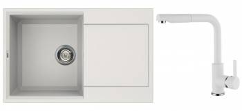 Set Elleci chiuveta Easy 300 790x500x220 mm + Baterie C02 cartus ceramic dus Bianco Titano 