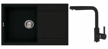Set Elleci chiuveta Easy 300 790x500x220 mm + Baterie C02 cartus ceramic dus Full Black 