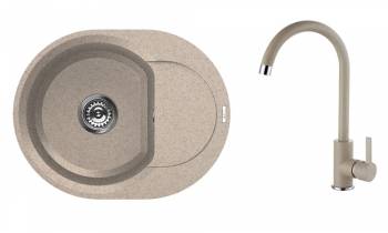 Set Elleci chiuveta Easy 600 600x470x200 mm + Baterie C01 cartus ceramic Avena 