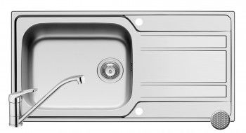 Set Pyramis chiuveta ZEDA EXTRA si baterie ACCEL 1000x500mm pipa lunga finisaj inox antizgariere si crom 