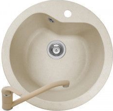 Set Pyramis Round DUROTHEK si baterie pipa lunga dimensiune and Ø 510mm adancime 200mm soft compozit bej 