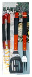 Set ustensilei gratar RAKI 3 piese cu maner lemn MN019872 