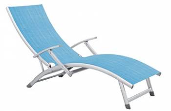 Sezlong cu brate RAKI VARZAS cadru aluminiu 170x52cm culoare albastru 