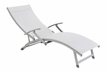 Sezlong cu brate RAKI VARZAS cadru aluminiu 170x52cm culoare bej 