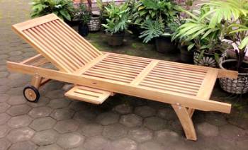 Sezlong lemn RAKI cu suport lateral 200x65xh35cm 