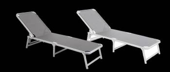 Sezlong plabil RAKI PINKI 188x56cm cadru metalic cu profil lat culoare gri 