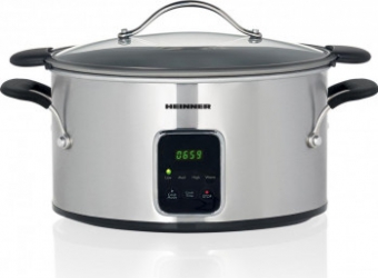 Slow Cooker Heinner HSCK-T6IX 6 L 185 W 3 setari temperatura Temporizator Inox 