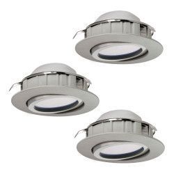 Spot incastrat PINEDA 95853 LED 3X6W EGLO 3000 K Calda Plastic / Nichel satinat 