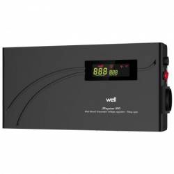 Stabilizator de tensiune cu transformator 300W montabil pe perete Negru Well 
