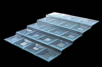 Stand expunere si servire 5 nivele RAKI din sticla 44x55cm alb cu 20 compartimente 
