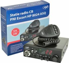 Kit Statie radio CB PNI Escort HP 8024 ASQ Black + Casca PNI HF11 cu 1 pin 