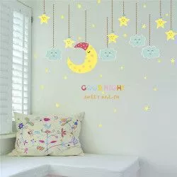 Sticker Camera Bebe Luna Stele Si Nori 116x80 Cm Ext301
