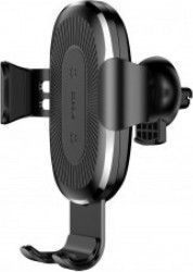 Suport Baseus Auto Gravity cu Wireless Charger Black Incarcare Qi Prindere la sistemul de ventilatie