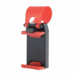 Suport Auto Volan Universal Reglabil Rosu cu Negru pt Telefon 