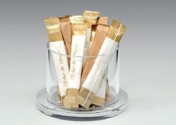Suport rotund acrilic RAKI pentru pliculete zahar 8 x7x10cm