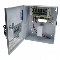 Sursa de alimentare 12V 5A 9 iesiri cu backup cutie metalica SMPS 1205-09 