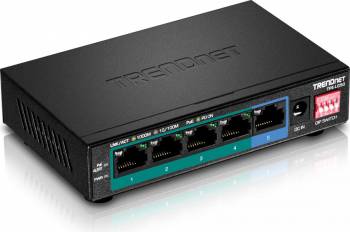 Switch Trendnet, TPE-LG50, 5 Porturi, 1 x Gigabit, 4 x Gigabit PoE+, Montabil pe perete 