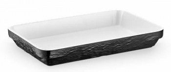 Tava adanca melamina servire dreptunghiulara RAKI OLIE BICOLOR BLACK 24x35 6x5 2cm 