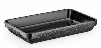 Tava adanca melamina servire dreptunghiulara RAKI OLIE BLACK 24x35 6x5 2cm 